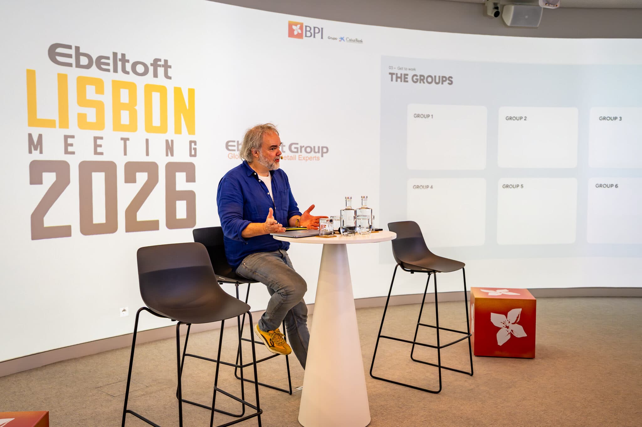 Maarten Mantje van The Only Constant leidt een sessie op de Ebeltoft Lisbon Meeting 2026